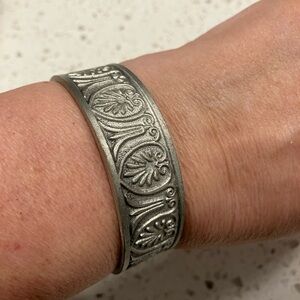 Celtic Pewter Engraved Cuff Bracelet